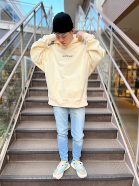 「WHITELAND（ホワイトランド）のアイテム（パーカー、その他）」を使った、yutaさん（メンズ・173cm）の春コーディネート