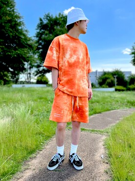 「WHITELAND（ホワイトランド）のアイテム（帽子）」を使った、yutaさん（メンズ・173cm）の夏コーディネート