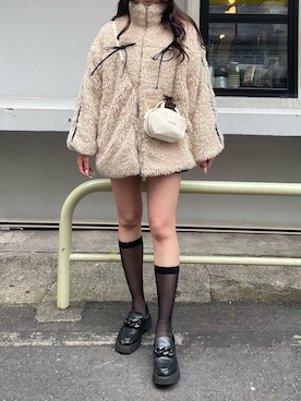「one after another NICE CLAUP（ワンアフターアナザーナイスクラップ）のアイテム（ブルゾン）」を使った、小林　愛さん（レディース・168cm）の秋コーディネート
