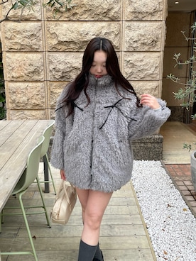 「one after another NICE CLAUP（ワンアフターアナザーナイスクラップ）のアイテム（ブルゾン）」を使った、小林　愛さん（レディース・168cm）の冬コーディネート