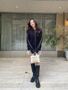 「one after another NICE CLAUP（ワンアフターアナザーナイスクラップ）のアイテム（ジャージ）」を使った、小林　愛さん（レディース・168cm）の秋コーディネート