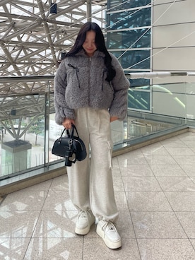 「one after another NICE CLAUP（ワンアフターアナザーナイスクラップ）のアイテム（ブルゾン）」を使った、小林　愛さん（レディース・168cm）の冬コーディネート
