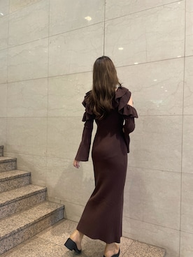 「ニットワンピ」｜小林　愛さん（レディース・168cm）の夏コーディネート