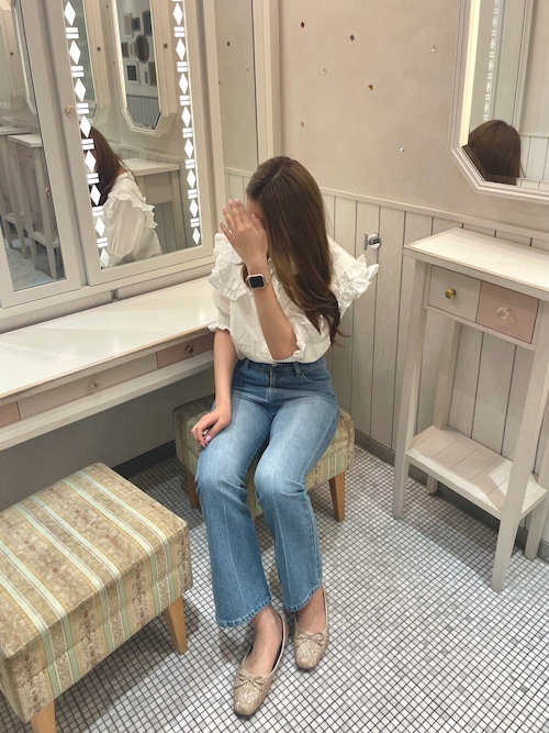シンプルデザインロングデニムパンツ★タイトな美シルエットでお出かけコーデに！ one after another NICE CLAUP パンツ デニム ジーンズ 美