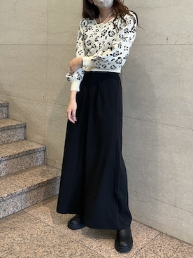 「ニットカーディガン」｜「アイテム（アンサンブル）」を使った、小林　愛さん（レディース・168cm）の夏コーディネート