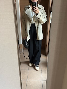 「アイテム（トレンチコート）」を使った、Kobitoさん（レディース・161cm）の秋コーディネート