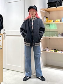 X-girl（エックスガール）の「DENIM PUFFER JACKET（デニム