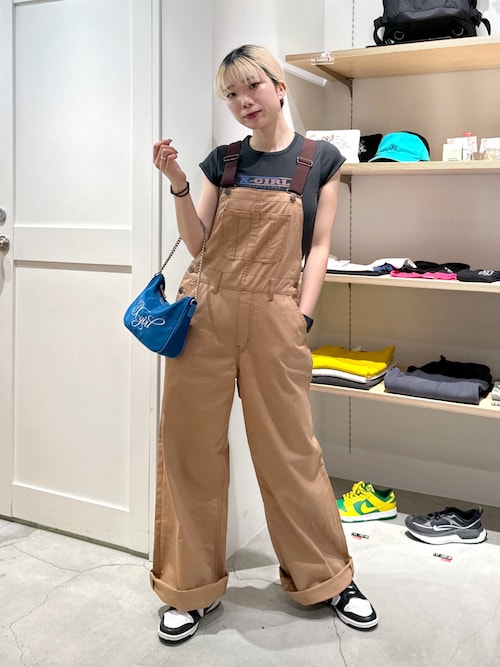 X-girl（エックスガール）の「LIGHTWEIGHT OVERALLS（つなぎ