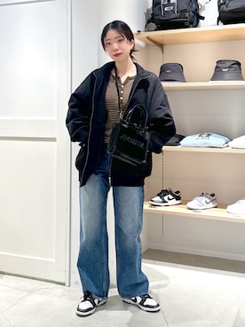 「長袖」｜「アイテム（ジャケット/アウター）」を使った、いちこさん（レディース・163cm）の冬コーディネート