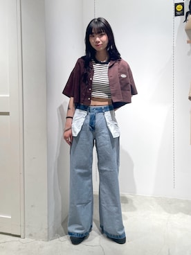 「リバーシブル」｜「アイテム（パンツ）」を使った、いちこさん（レディース・163cm）の春コーディネート
