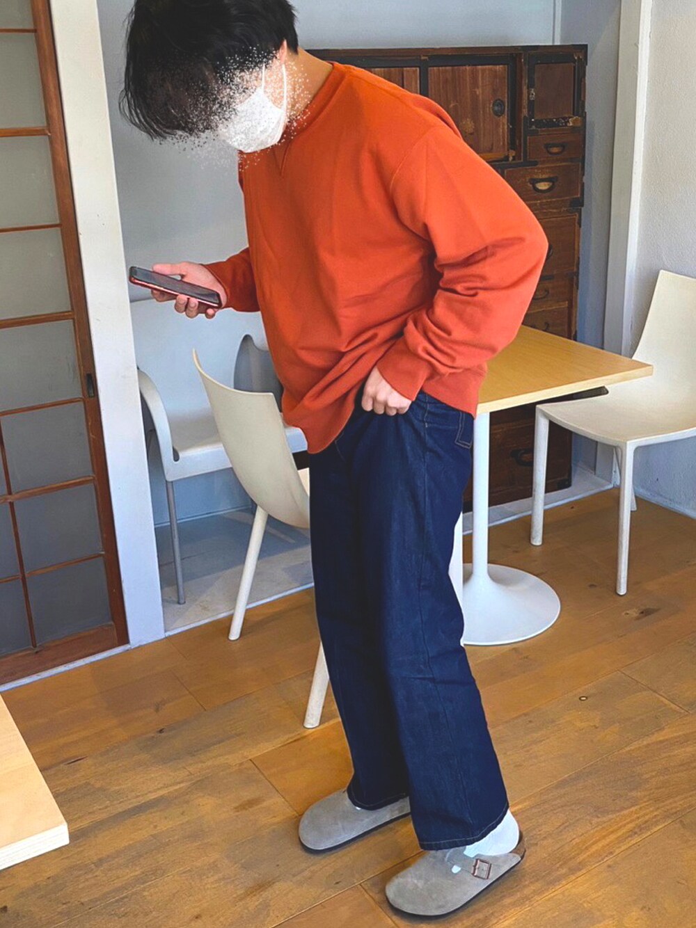 「秋コーデ、デニムパンツ、WEARハロウィン2022」｜「DISCOATのセンタープレスデニムパンツ（デニムパンツ、ブルー系）」を使った、wgg084さん（メンズ・170cm）の秋コーディネートの1枚目の写真