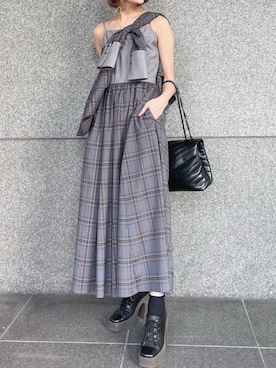 「キャミワンピ」｜「アイテム（シャツワンピース）」を使った、kyoko.hさん（レディース・160cm）の秋コーディネート
