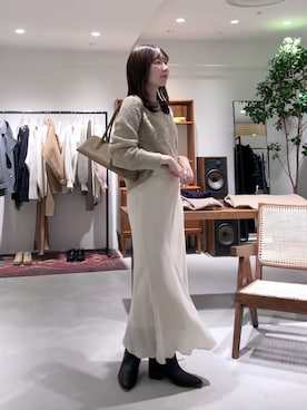 「アイテム（ボストンバッグ）」を使った、ldminamimotoさん（レディース・163cm）の冬コーディネート