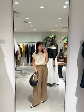 「キレイめコーデ」｜「アイテム（スラックス）」を使った、ldminamimotoさん（レディース・163cm）の夏コーディネート