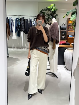「アイテム（バンダナ/スカーフ）」を使った、ldminamimotoさん（レディース・163cm）の秋コーディネート