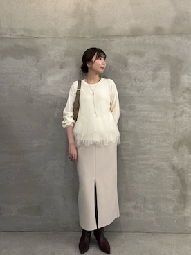 「アイテム（ブーツ、レッド系）」を使った、ldminamimotoさん（レディース・163cm）の秋コーディネート