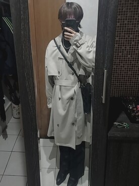 「adrer」｜「アイテム（トレンチコート）」を使った、しさん（メンズ・172cm）の秋コーディネート
