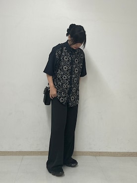 「tk.TAKEO KIKUCHI（ティーケータケオキクチ）のアイテム（パンツ）」を使った、MANAさん（レディース・164cm）の夏コーディネート