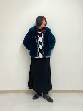 「tk.TAKEO KIKUCHI（ティーケータケオキクチ）のアイテム（ブルゾン）」を使った、MANAさん（レディース・162cm）の秋コーディネート