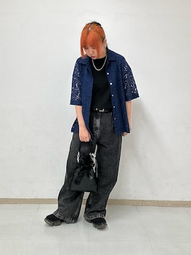 「tk.TAKEO KIKUCHI（ティーケータケオキクチ）のアイテム（アクセサリー）」を使った、MANAさん（レディース・162cm）の夏コーディネート