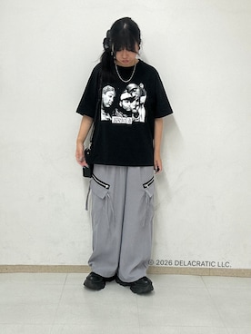 「tk.TAKEO KIKUCHI（ティーケータケオキクチ）のアイテム（バッグ）」を使った、MANAさん（レディース・164cm）の夏コーディネート