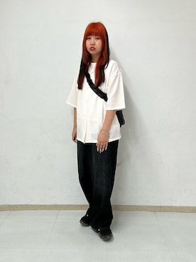 「tk.TAKEO KIKUCHI（ティーケータケオキクチ）のアイテム（アクセサリー）」を使った、MANAさん（レディース・162cm）の夏コーディネート
