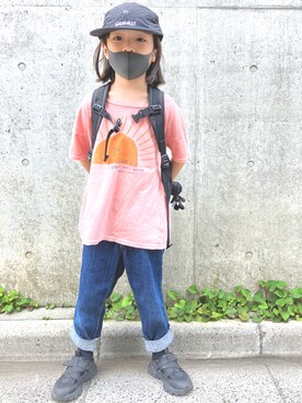 「Gramicci（グラミチ）のアイテム（帽子）」を使った、_siiam8____さん（キッズ・120cm）の夏コーディネート