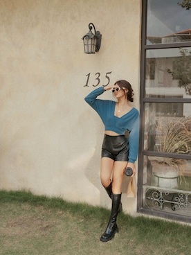 「AIR SPACE（エアースペース）のアイテム（パンツ）」を使った、AIR SPACEさん（レディース・174cm）の秋コーディネート