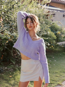 「AIR SPACE（エアースペース）のアイテム（トップス）」を使った、AIR SPACEさん（レディース・174cm）の秋コーディネート