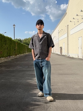 「NANO universe（ナノユニバース）のアイテム（シャツ/ブラウス）」を使った、上野楓太さん（メンズ・170cm）の夏コーディネート