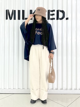 「アイテム（ハンドバッグ）」を使った、Romiさん（レディース・155cm）の夏コーディネート