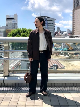 「アイテム（その他アウター、ブラウン系）」を使った、yamamoto0804さん（メンズ・163cm）の秋コーディネート