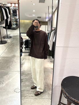 「ATON（エイトン）のアイテム」を使った、yamamoto0804さん（メンズ・163cm）の夏コーディネート