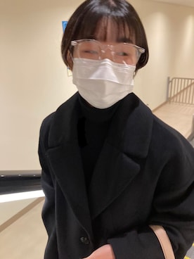 「nugu」｜「アイテム（チェスターコート）」を使った、mさん（レディース・159cm）の冬コーディネート