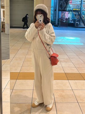 「ニット/セーター」｜「アイテム（オールインワン・サロペット）」を使った、tjtさん（レディース・160cm）の秋コーディネート