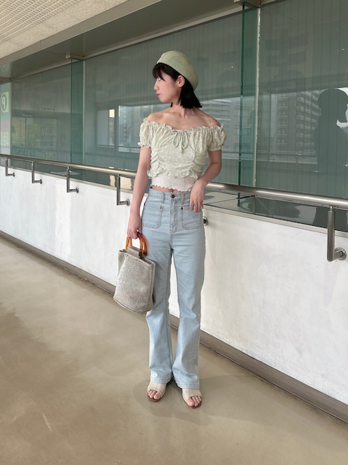 epine（エピヌ）の「epine high-waist fit bell jeans high