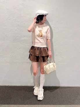 「アイテム（ハンチング/ベレー帽）」を使った、miiさん（レディース・156cm）の秋コーディネート