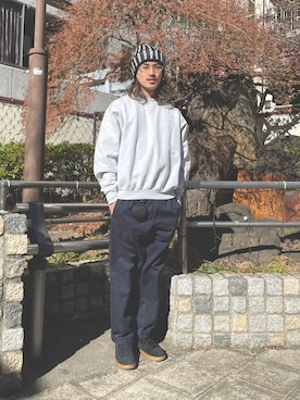 「KANGOL（カンゴール）のアイテム（帽子）」を使った、Daisukeさん（メンズ・173cm）の冬コーディネート