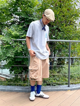「OVERRIDE（オーバーライド）のOVERRIDE  OGC BELT HUNTING SG / オーバーライド（ハンチング/ベレー帽）」を使った、Daisukeさん（メンズ・173cm）の夏コーディネート