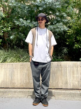 「PUMA（プーマ）のアイテム」を使った、Daisukeさん（メンズ・173cm）の夏コーディネート