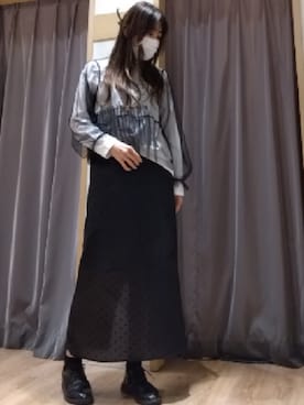「Te chichi（テチチ）のアイテム（スカート、ブラック系）」を使った、yumehanaさん（レディース・167cm）の冬コーディネート
