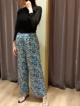 「Te chichi（テチチ）のシアードッキングプルオーバー（ニット/セーター、ブラック系）」を使った、yumehanaさん（レディース・167cm）の春コーディネート