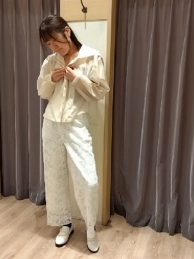 「Te chichi（テチチ）のアイテム（シャツ/ブラウス、ベージュ系）」を使った、yumehanaさん（レディース・167cm）の春コーディネート