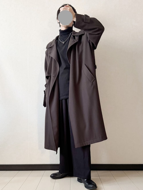【完売品】SINSS Wide long trench coat ブラウン M 完売品】SINSS Wide long trench coat ブラウン M
