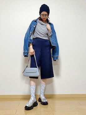 HYKEのデニムジャケットを使ったレディース人気ファッション