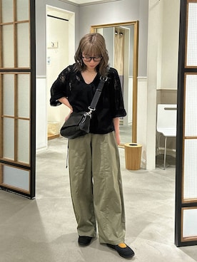 「LEPSIM（レプシィム）のイージーバレエスニーパー　1042670（パンプス、ブラック系）」を使った、はやみ👧🏻さん（レディース）の夏コーディネート