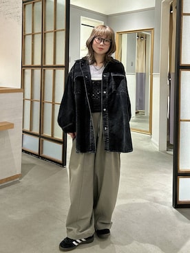 「LEPSIM（レプシィム）のステンレスボリューム2連ネックレス　1051866（ネックレス、シルバー系）」を使った、はやみ👧🏻さん（レディース）の秋コーディネート