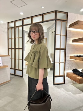 「LEPSIM（レプシィム）のメタルストラップサンダル　638841（サンダル、ブラウン系）」を使った、はやみ👧🏻さん（レディース）の夏コーディネート