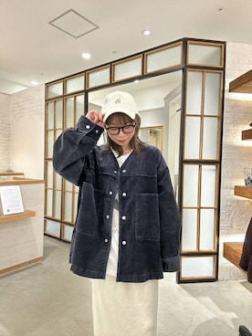 「LEPSIM（レプシィム）の【NEW ERA】コーデュロイCAP　1023762（キャップ、ホワイト系）」を使った、はやみ👧🏻さん（レディース）の秋コーディネート