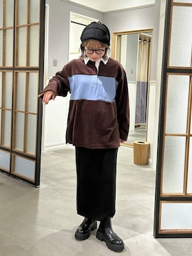 「アイテム（ニットキャップ/ビーニー）」を使った、はやみ👧🏻さん（レディース・155cm・30代）の冬コーディネート